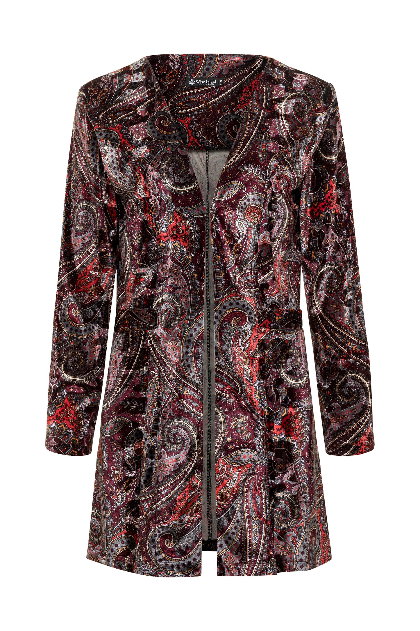 Patterned paisley coat on a white background