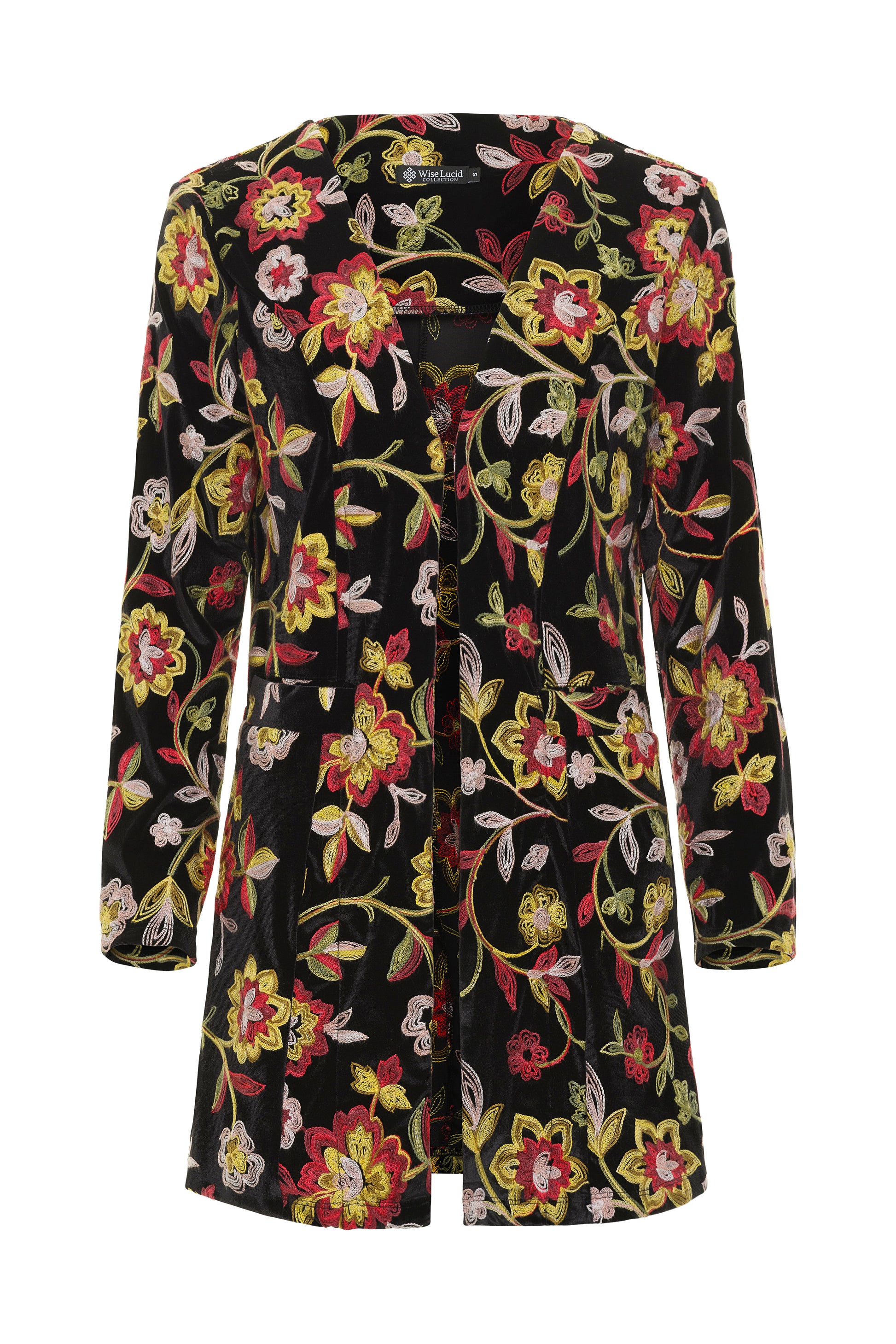 Floral patterned embroidery dress on a white background