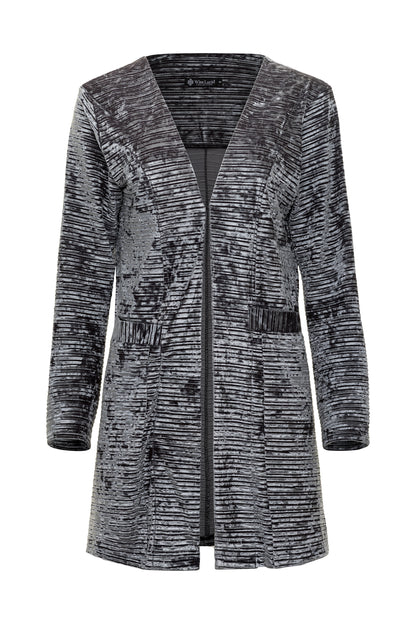 Textured gray plated coat on a white background