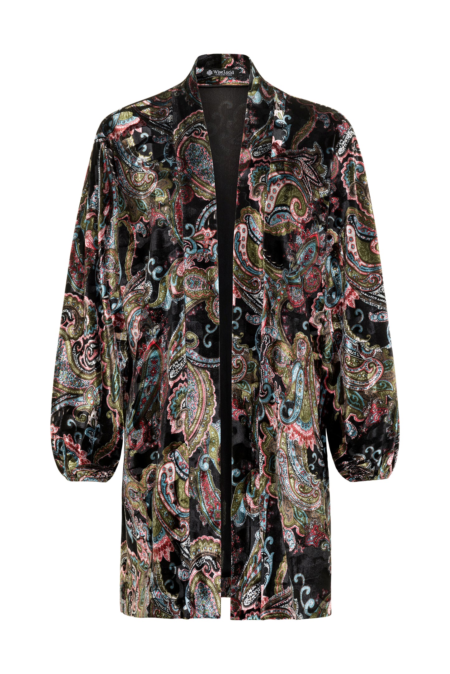 Pasley patterned coat on a white background